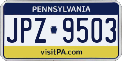 PA license plate JPZ9503