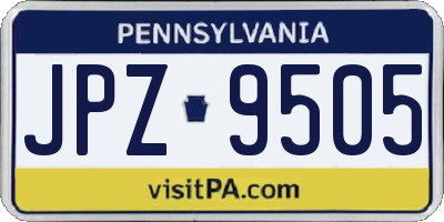 PA license plate JPZ9505