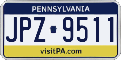 PA license plate JPZ9511