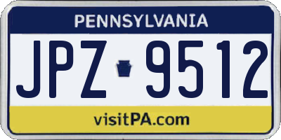 PA license plate JPZ9512