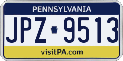 PA license plate JPZ9513