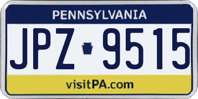 PA license plate JPZ9515