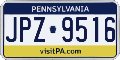 PA license plate JPZ9516