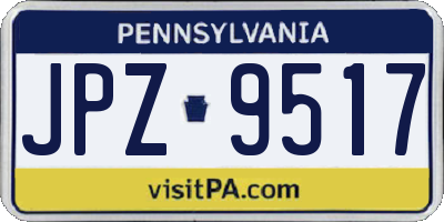 PA license plate JPZ9517