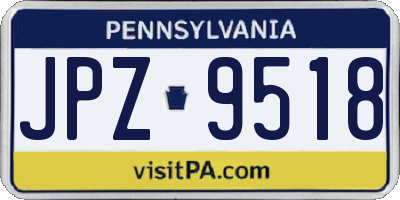 PA license plate JPZ9518