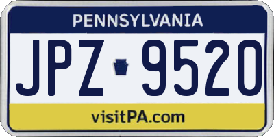 PA license plate JPZ9520