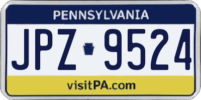 PA license plate JPZ9524