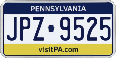 PA license plate JPZ9525