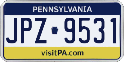 PA license plate JPZ9531