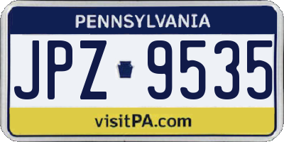 PA license plate JPZ9535