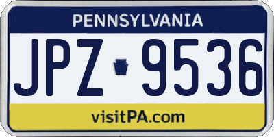 PA license plate JPZ9536