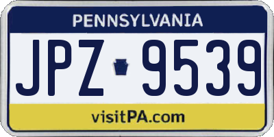 PA license plate JPZ9539