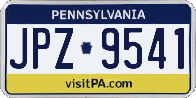 PA license plate JPZ9541