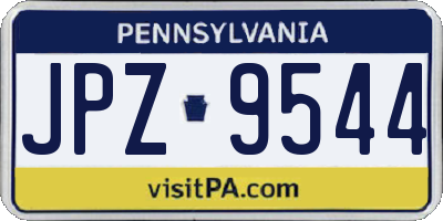 PA license plate JPZ9544