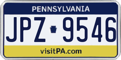 PA license plate JPZ9546