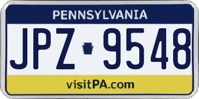 PA license plate JPZ9548