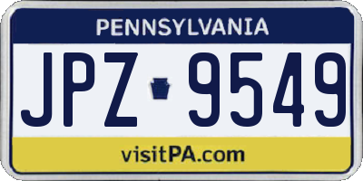 PA license plate JPZ9549