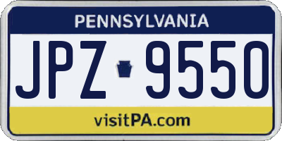 PA license plate JPZ9550