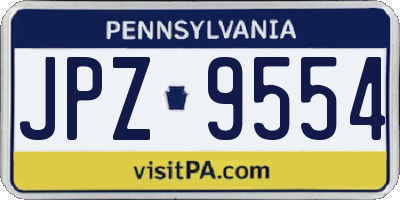 PA license plate JPZ9554
