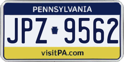 PA license plate JPZ9562
