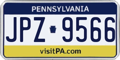 PA license plate JPZ9566