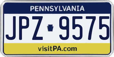 PA license plate JPZ9575