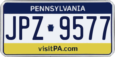 PA license plate JPZ9577