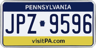 PA license plate JPZ9596