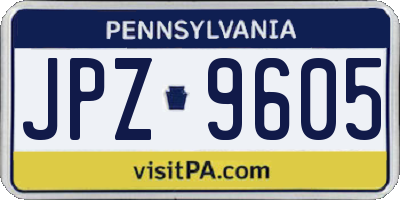 PA license plate JPZ9605