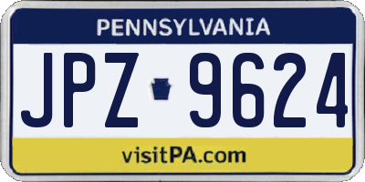PA license plate JPZ9624