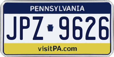 PA license plate JPZ9626
