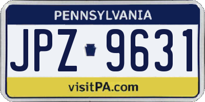 PA license plate JPZ9631