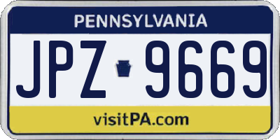 PA license plate JPZ9669