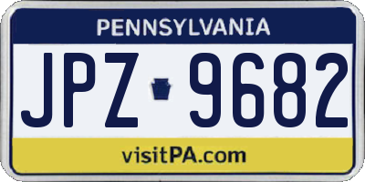 PA license plate JPZ9682