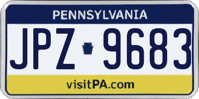 PA license plate JPZ9683