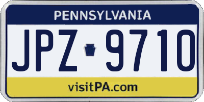 PA license plate JPZ9710