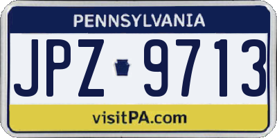 PA license plate JPZ9713