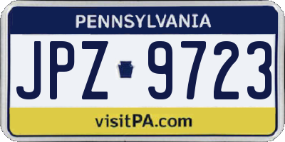 PA license plate JPZ9723
