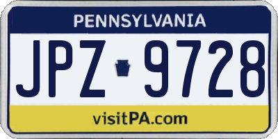 PA license plate JPZ9728