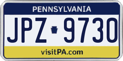 PA license plate JPZ9730