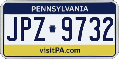 PA license plate JPZ9732