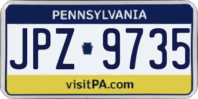 PA license plate JPZ9735