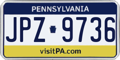 PA license plate JPZ9736