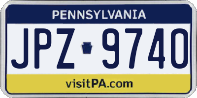 PA license plate JPZ9740