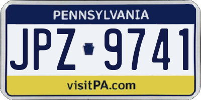 PA license plate JPZ9741