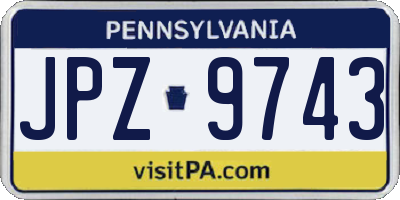 PA license plate JPZ9743