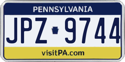 PA license plate JPZ9744