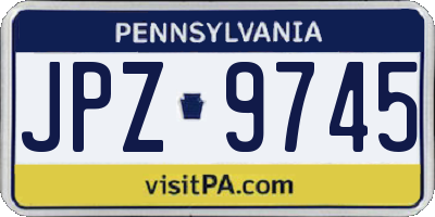 PA license plate JPZ9745