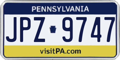 PA license plate JPZ9747