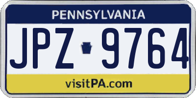 PA license plate JPZ9764